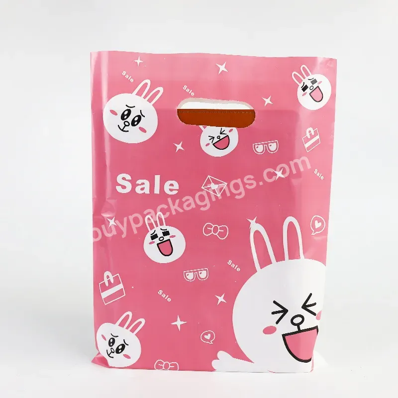Custom Logo & Design Printed Ldpe Die Cut Handle Plastic Gift Shopping Bag//