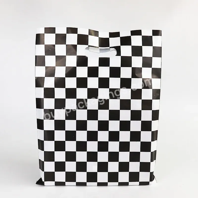 Custom Logo & Design Printed Ldpe Die Cut Handle Plastic Gift Shopping Bag//