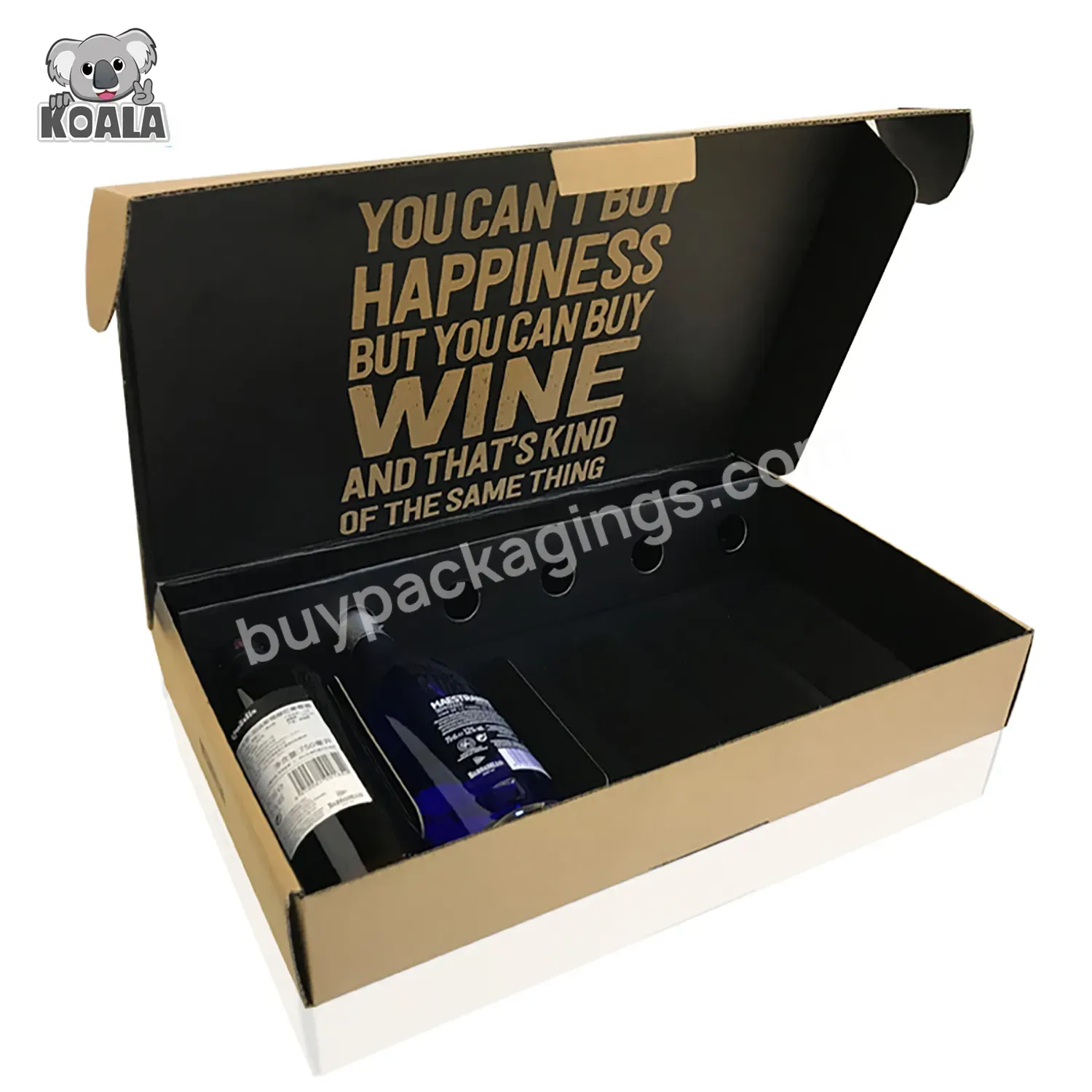 Custom Logo Different Sizes Corrugated Wine Bottle Water Shipping Box