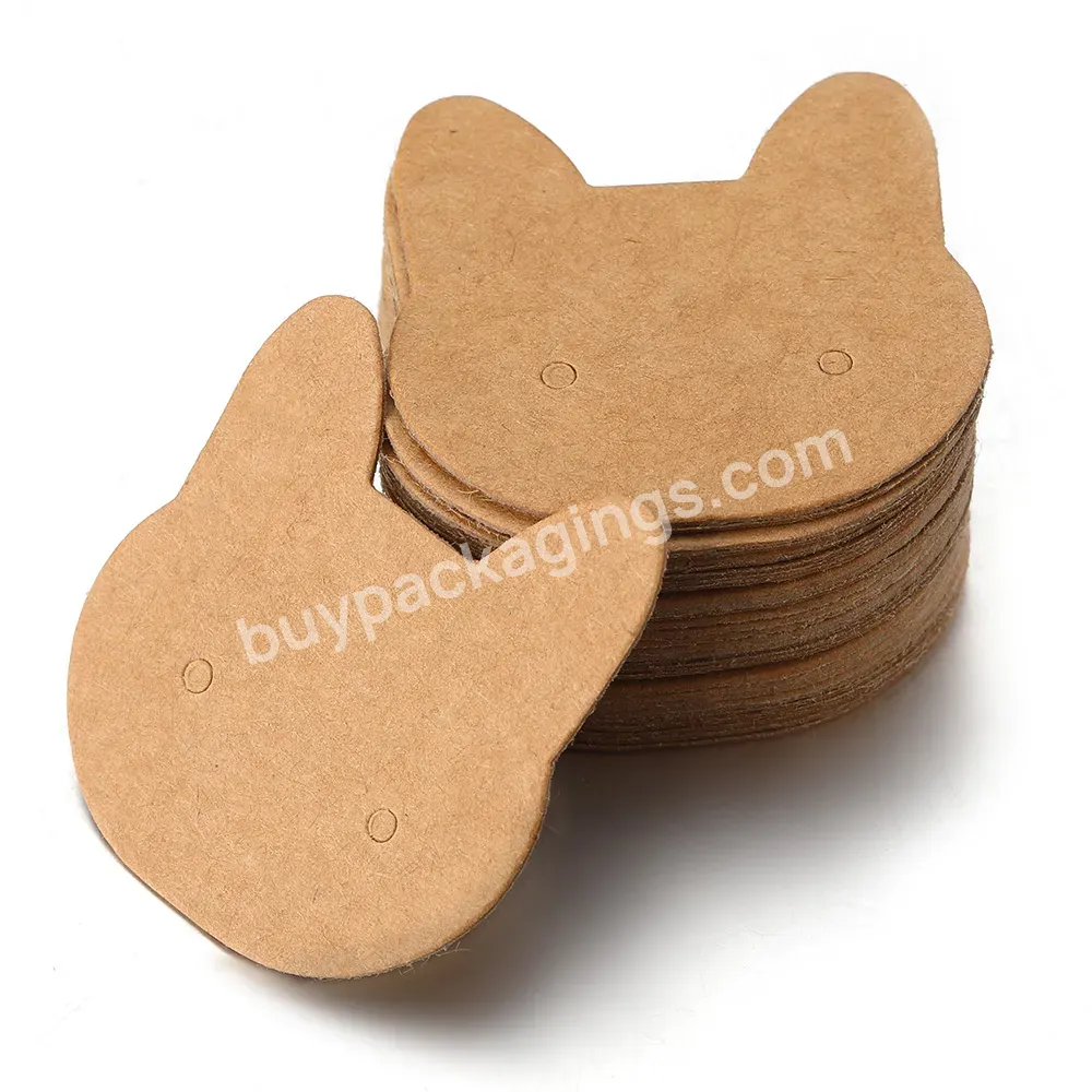 Custom Logo Diy Wholesale Accessories Packaging Ear Studs Hang Tags Cards Earrings Card With Bags Cat Cards Jewelry Display