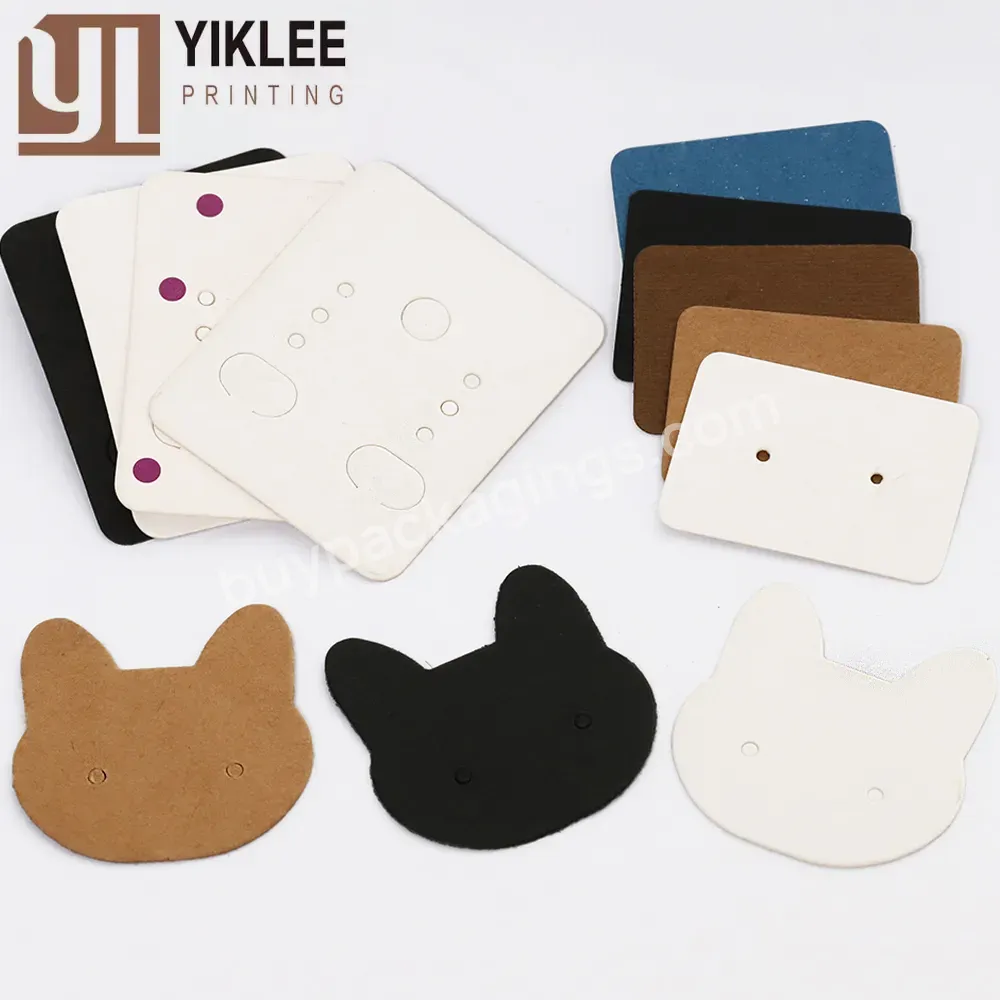 Custom Logo Diy Wholesale Accessories Packaging Ear Studs Hang Tags Cards Earrings Card With Bags Cat Cards Jewelry Display