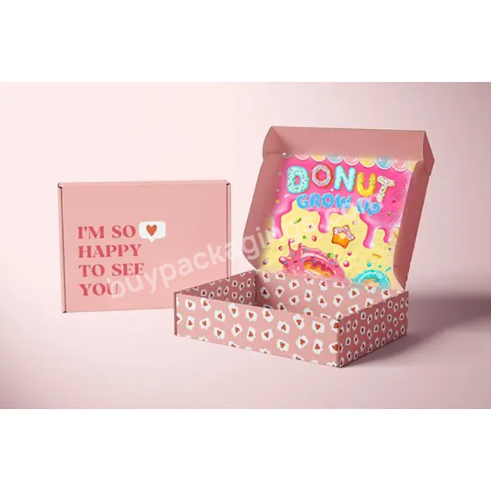 Custom Logo Donut Mailer Box Tissue Paper Sticker,High Quality Mailer Box Doughnut Packaging For Donut Product Shipping