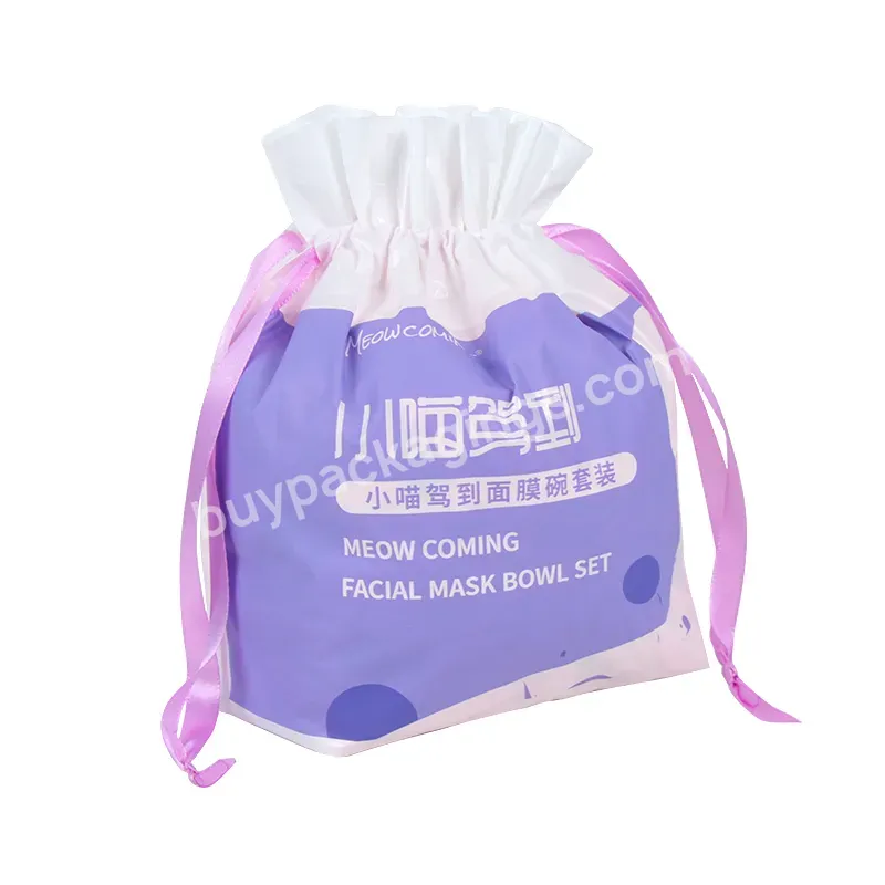 Custom Logo Draw String Bag Ldpe White Packaging Bags Shampoo Package Waterproof Plastic Bags Draw String - Buy Draw String Bags,Personized Bag Draw String Ldpe Plastic Package Bags White With Own Logo Printed,Custom Design Pull String Bag Ldpe Draw