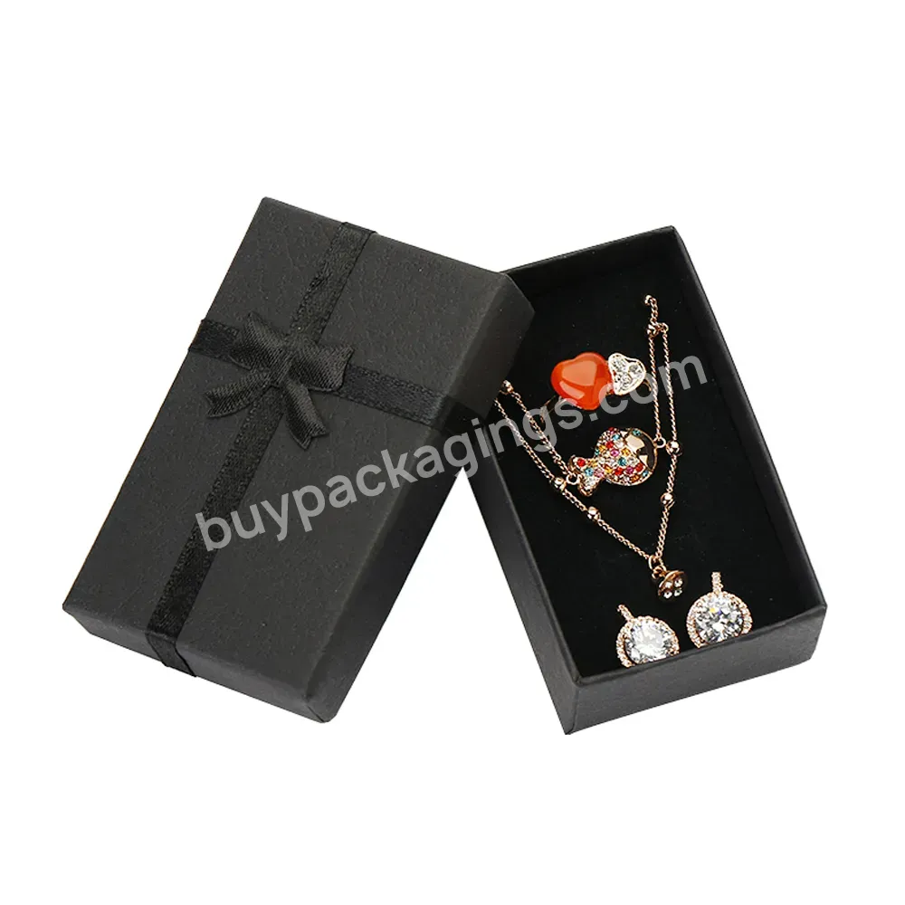 Custom Logo Earring Display With Sponge Paper Jewellery Box Packaging Bracelet Jewelry Box 8x5cm Black Necklace Ring Gift Boxes