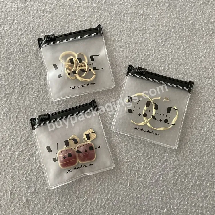 Custom Logo Earring Necklace Packaging Zipper Bag Matte Clear Pvc Jewelry Cosmetic Ziplock Bag