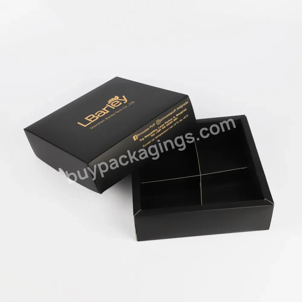 Custom Logo Eco Friendly Black Empty Base And Lid Chocolate Packaging Box With Dividers - Buy Chocolate Gift Box,Chocolate Boxes With Dividers,Empty Chocolate Boxes.