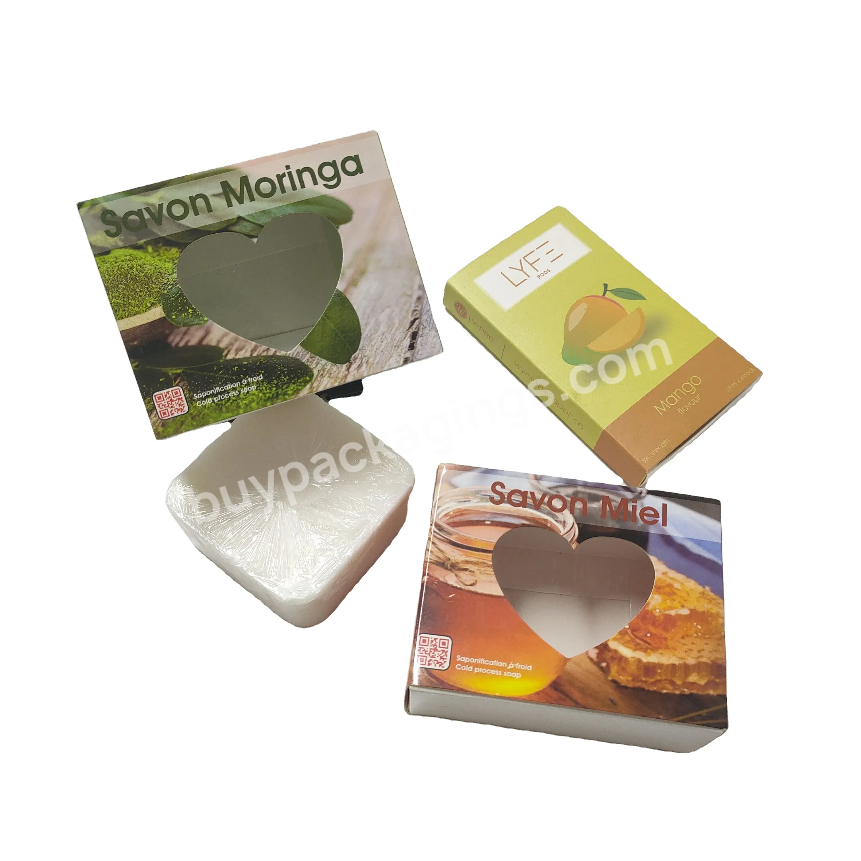 Custom Logo Eco Friendly Cardboard Packaging Kraft Paper Boxes For Soap Uv Coating Glossy Lamination