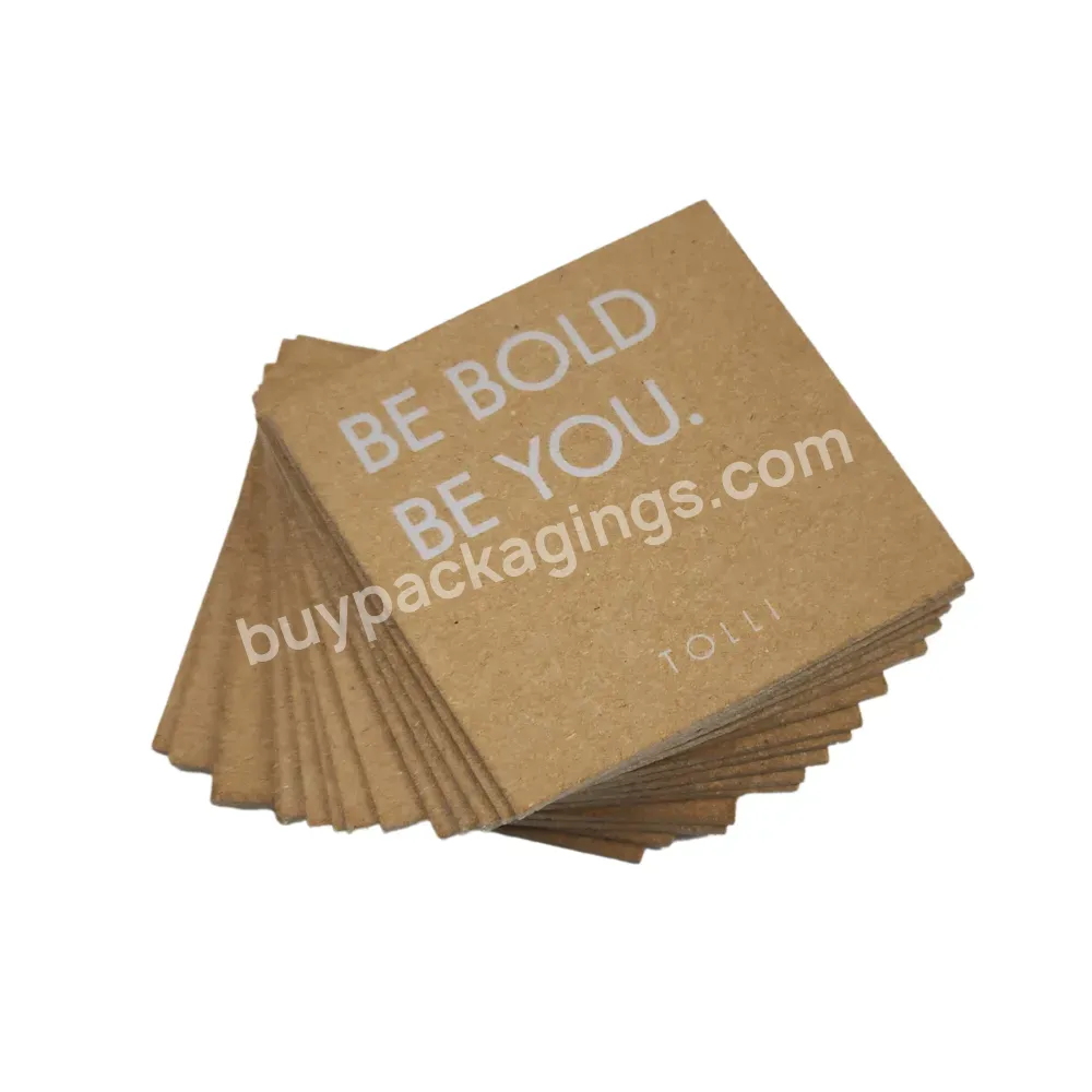 Custom Logo Eco Friendly Kraft Paper Thank You Square Card For Your Business With Your Own Logo Clear And Visible Printing - Buy Mini Card,Mini Thank You Card,Kraft Paper Card With Your Logo.