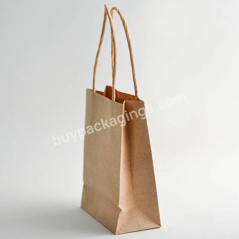 Custom Logo Eco Friendly Small Mini Black Craft Paper Packaging Gift Shopping Bag Paperbag