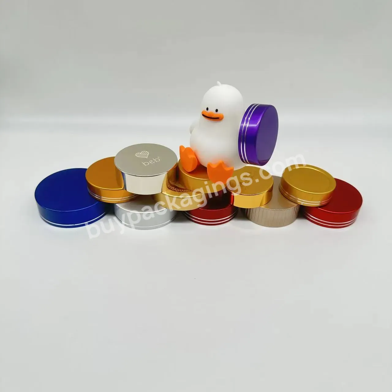 Custom Logo Embossed 43/400 Metal Lids Aluminum Screw Caps