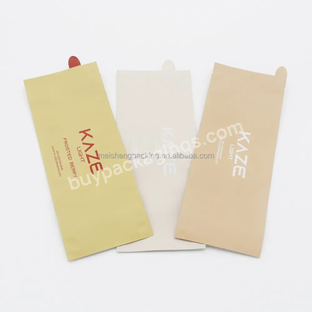 Custom Logo Face Mask Printed Recycled Black Pouch Bag Three Side Seal Heat Kraft Paper Packaging Bags