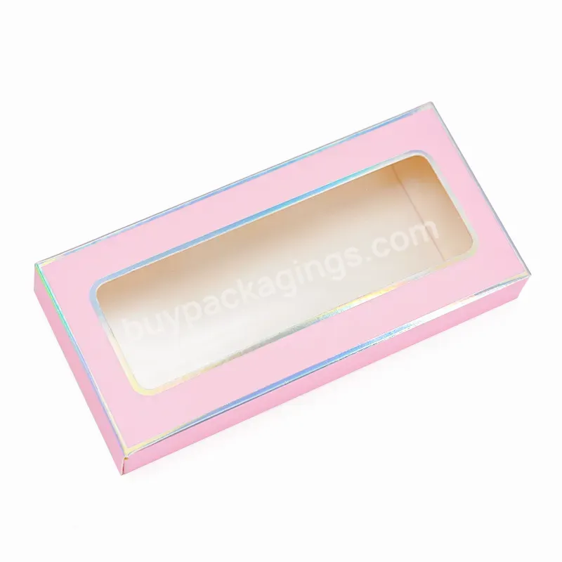 Custom Logo Factory Mass Produces High Quality Printed Pink Eyelash Boxes Laser Effect Shiny Packaging Boxes