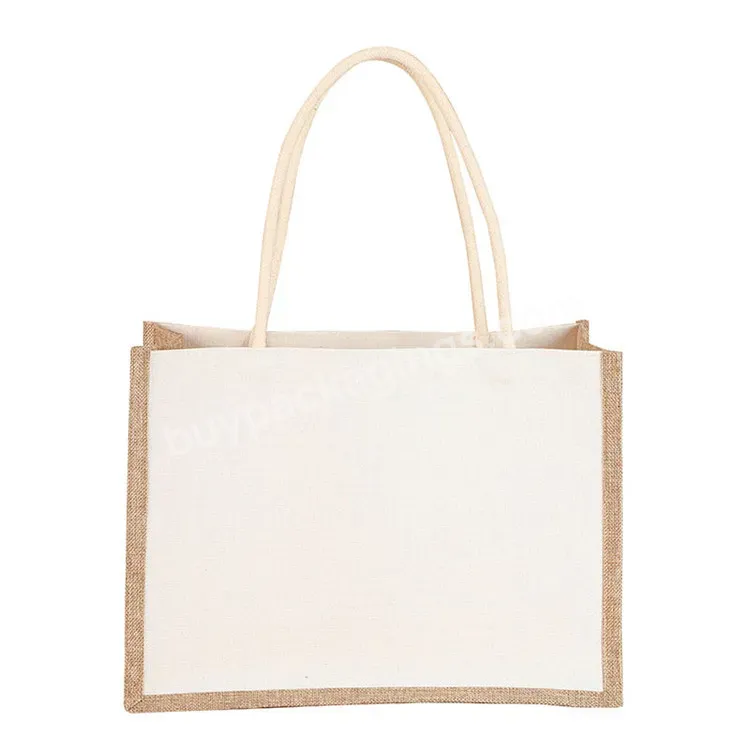 Custom Logo Factory Price Free Sample Eco-friendly Handle Bag Shopping Jute Bag Drawstring White Mini Jute Bag