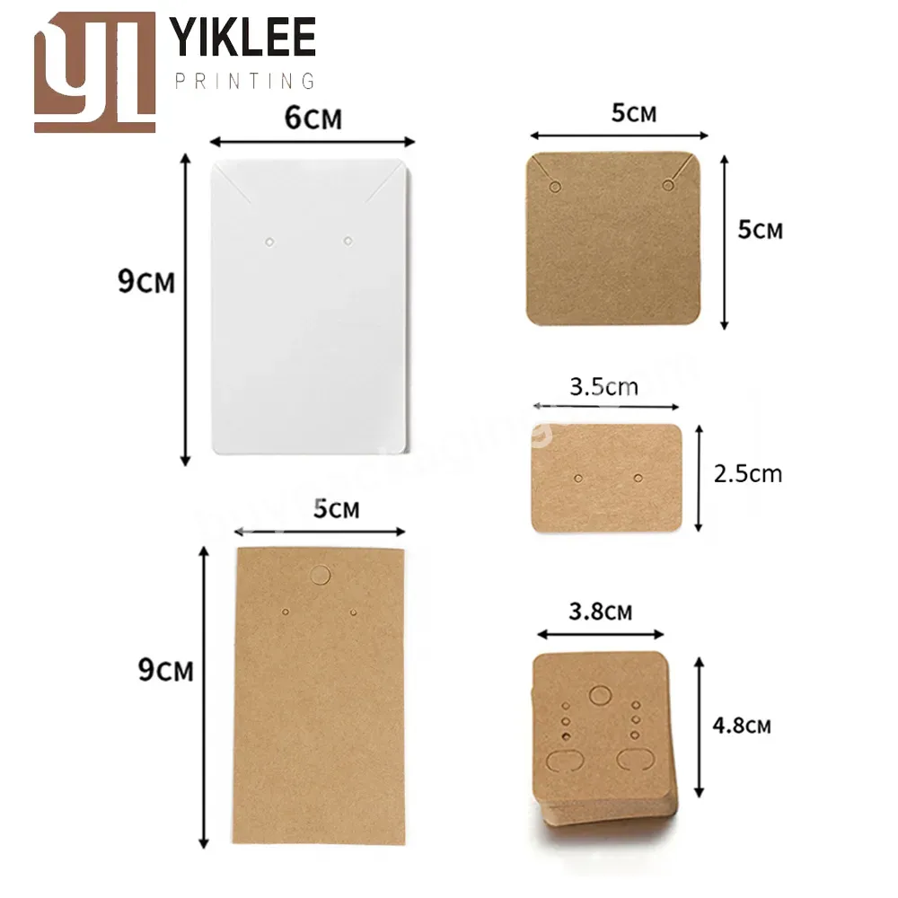 Custom Logo Factory Self-seal Bags Kraft Paper Card For Diy Jewelry Packaging Earring Cards Paper Necklace Earring Display Cards