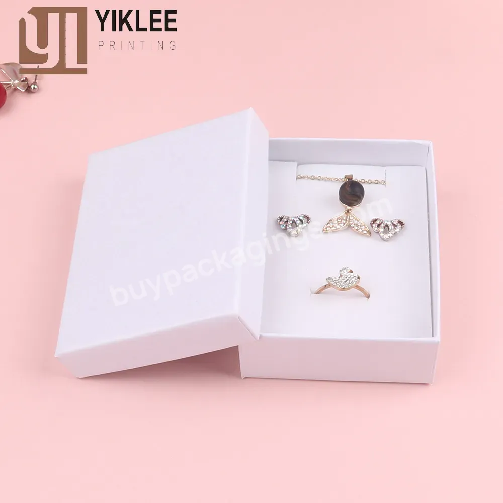 Custom Logo Factory Wholesale Box Boxes Ring Gift Boxes For Jewellery Packaging White Square/rectangle Cardboard Jewelry Set