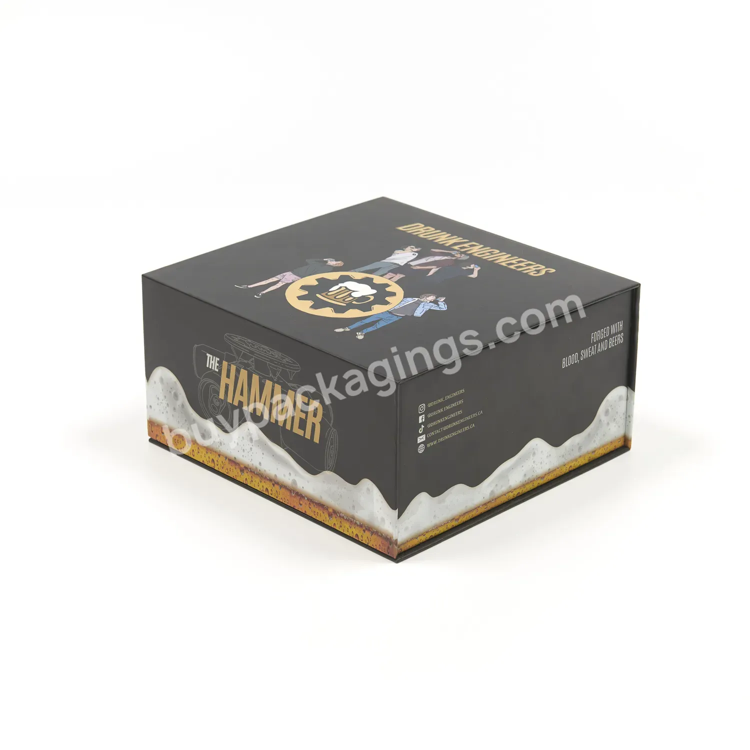 Custom Logo Factory Wholesale Luxury Black Paper Rigid Cardboard Packaging Magnetic Closure Gift Box