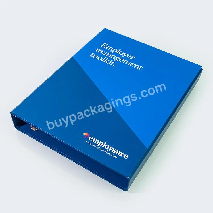 Custom Logo File A4 Size Folders Documents Storage Bag Paper Over Board Presentation Binder With 4 Rings