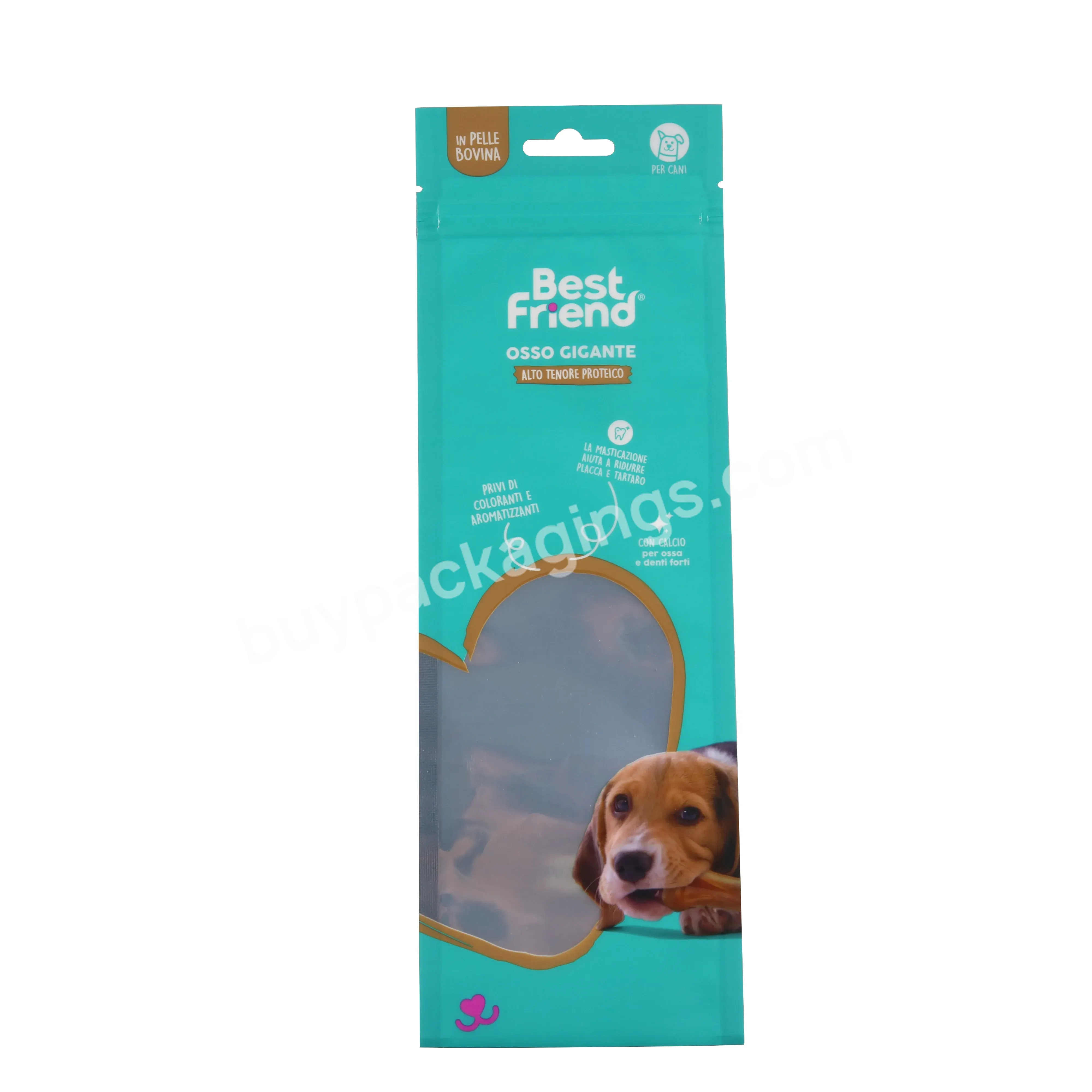 Custom Logo Fish Food Side Gusseted Pouch Pet Food Plastic Bag Packaging For Dog Treat Packing Metallic Materials