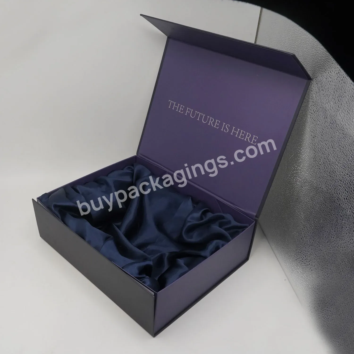 Custom Logo Foldable Magnetic Box Luxury Hair Extension Satin Insert Packaging Gift Wig Box For Hair