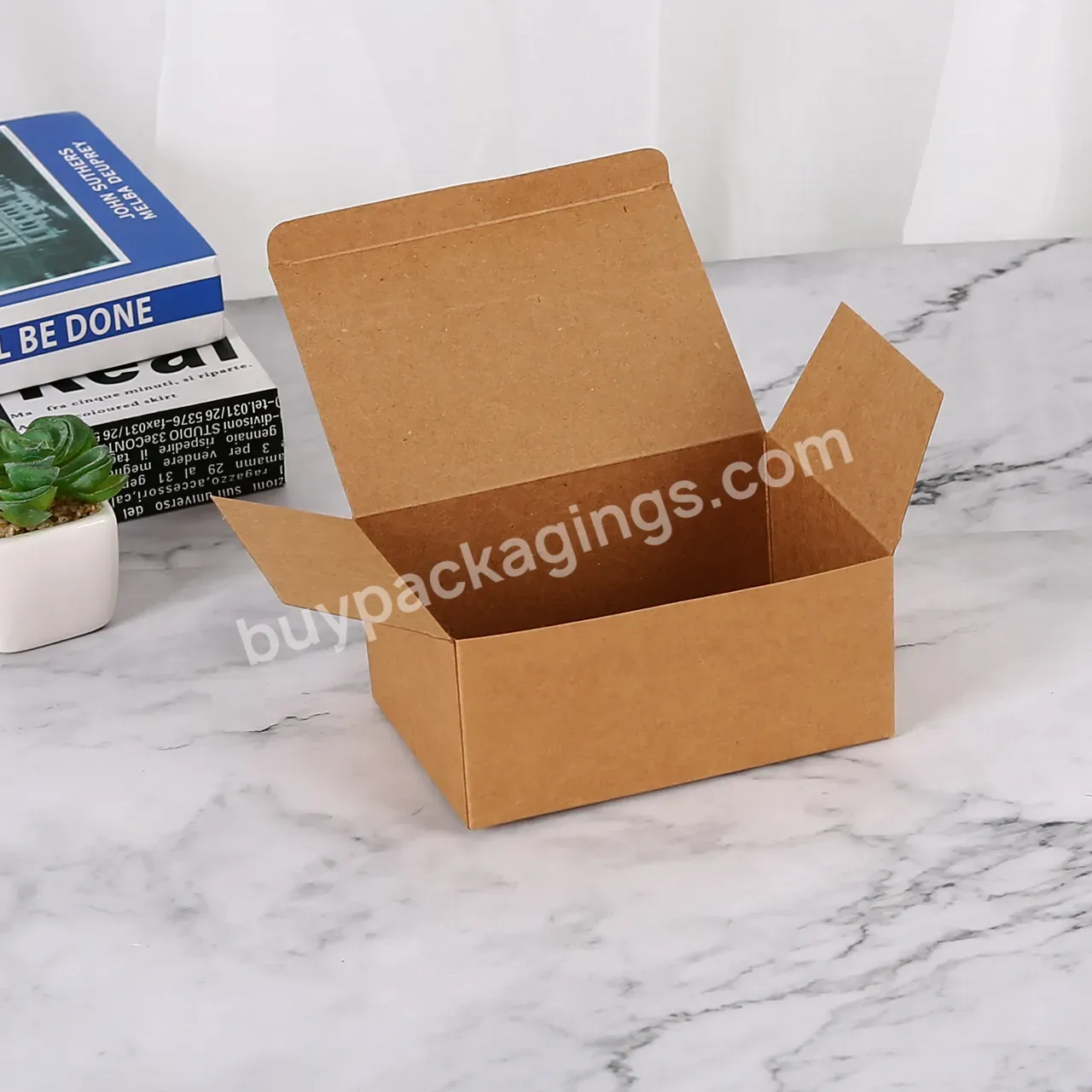 Custom Logo Folding Luxury Mask Cosmetic Card Packaging Brown Gift Kraft Box