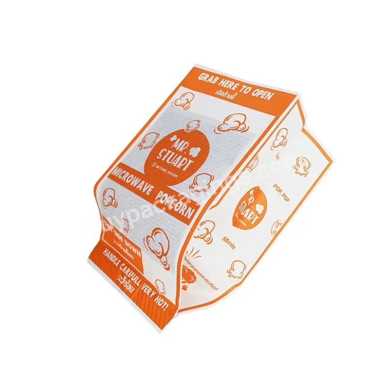 Custom Logo Food Grade Greaseproof Paper Microwave Popcorn Bag Use For Microwave