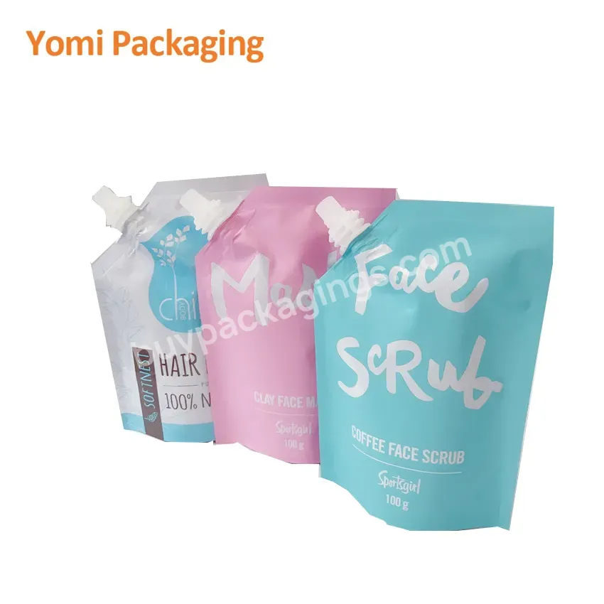 Custom Logo Food Grade Printed Stand Up Pouch Cosmetic Packaging Bag With Spout