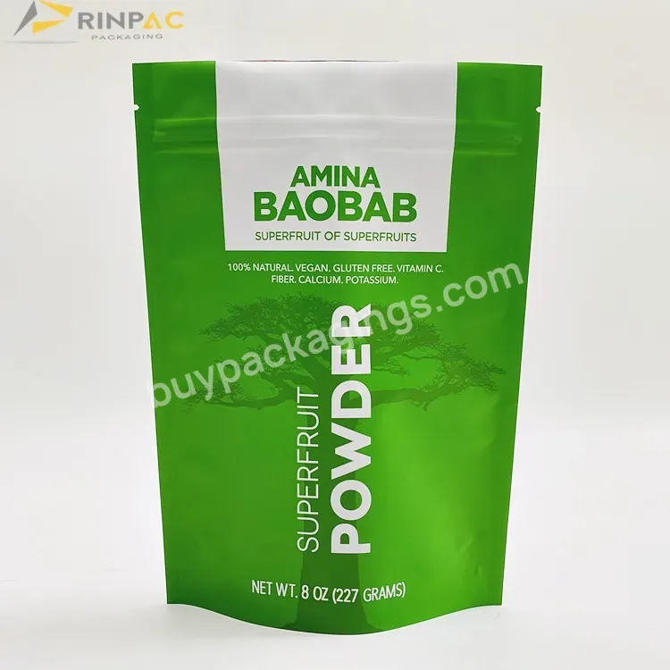 Custom Logo Food Mylar Matte Print Packaging Bag For Baobab Powder Bag