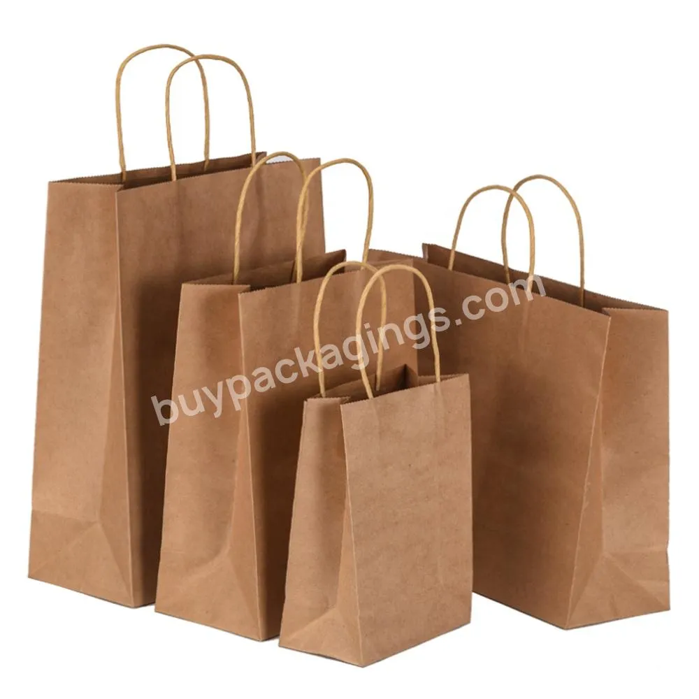 Custom Logo Food Takeaway Coffee Kraft Paper Bag Wholesale Boutique Packaging Shopping Bags Customized Art Paper Paper Bag