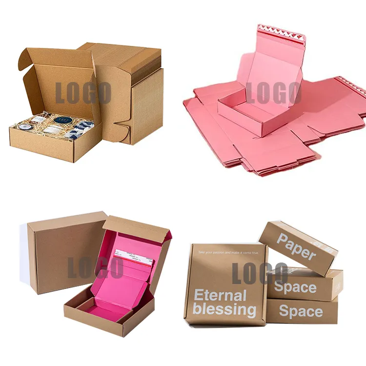 Custom Logo Free Design Cardboard Packing Shipping Box Nail Sticker Packaging Box Mailer  False Eyelashes Mailing Box