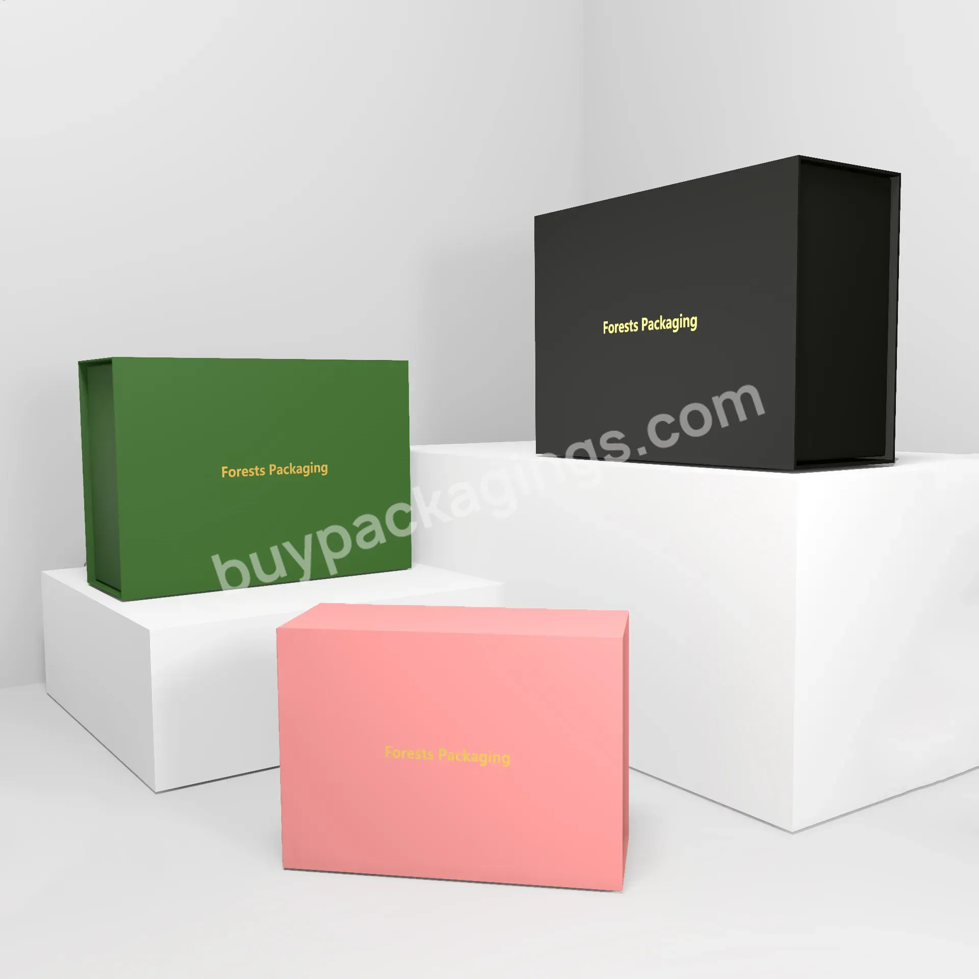 Custom Logo Gift Box Packaging Magnetic Folding Paper Packaging Box With Ribbon