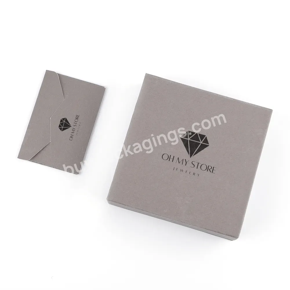 Custom Logo Gift Bracelet Necklace Jewel Packaging Book Style Jewellery Set Boxes Dark Grey Flip Top Magnetic Jewelry Box