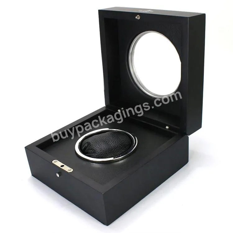 Custom Logo Gift Display Flip Watches Boxes Packaging Storage Luxury Black Acrylic Skylight Watch Box