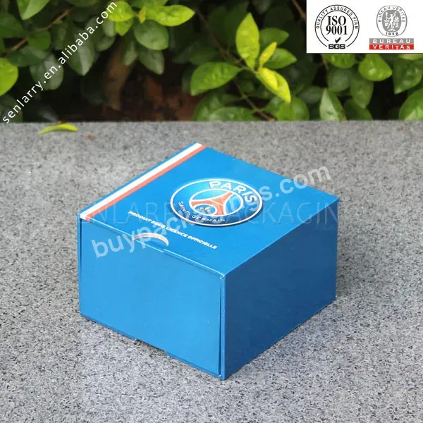 Custom Logo Gift Display Oem Packaging Storage Luxury Blue Rigid Cardboard Paper Watch Box Cases