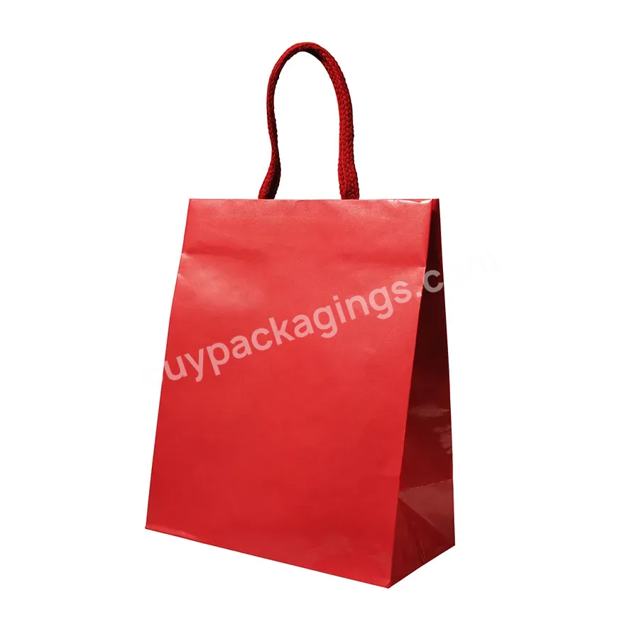Custom Logo Gift Garment Paper Gift Shopping Bags Handle Kraft Paper Bag Waxed Paper Bag