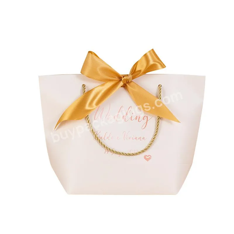 Custom Logo Gift Paper Powder Bag White Paper Powder Shipping Bag With Logo Gift Bag For Birthday