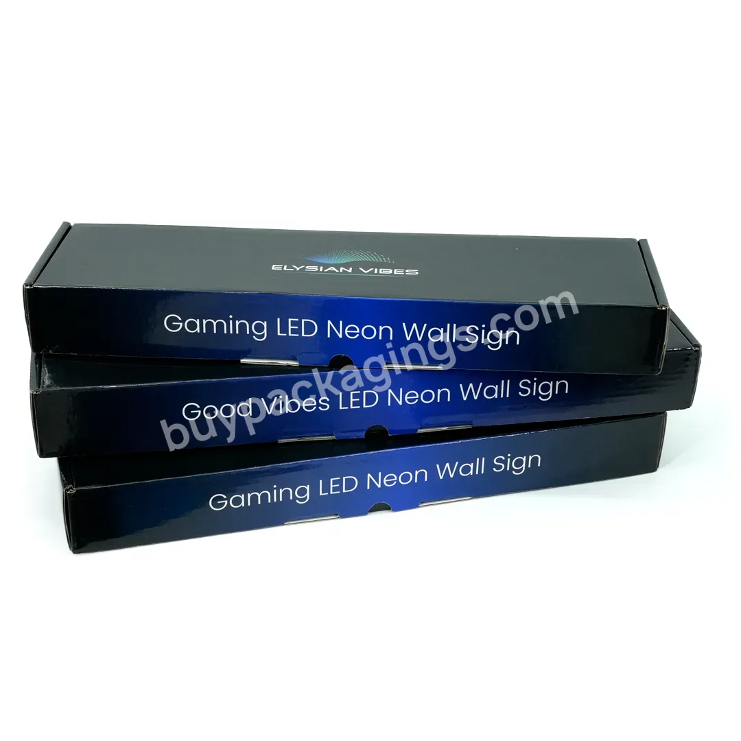 Custom Logo Glossy Black Small Rectangle Shipping Cardboard Packaging Boxes