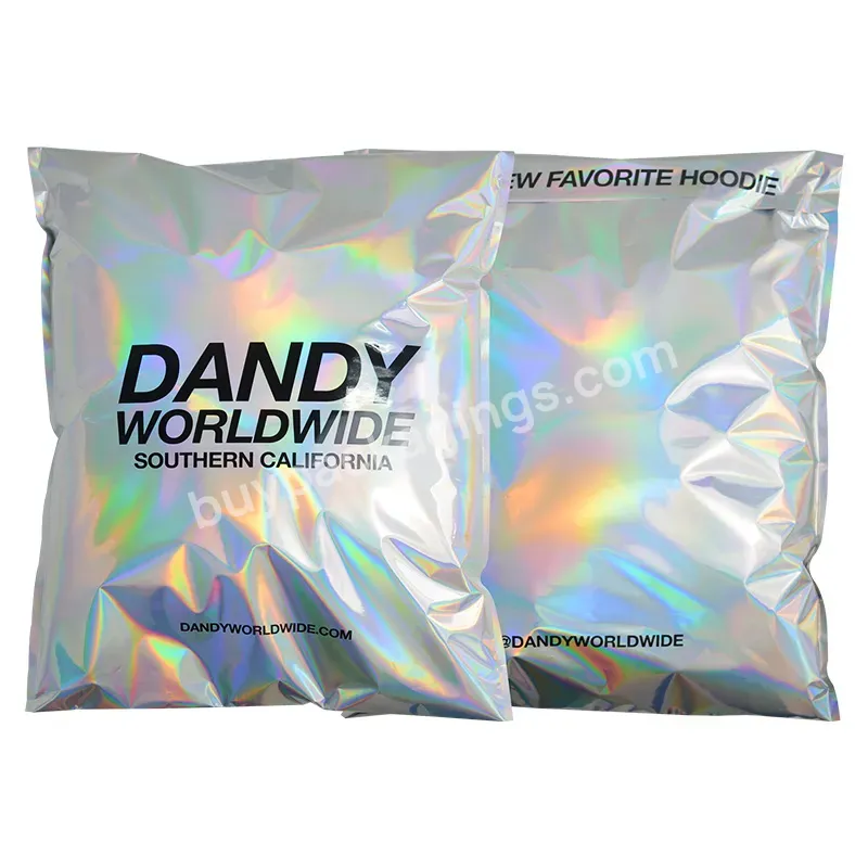 Custom Logo Glossy Glitter Envelopes Mailing Rainbow Metallic Aluminum Foil Clothing Shipping Bags Holographic Poly Mailers - Buy Holographic Poly Mailers,Holographic Poly Mailer Glitter Mailing Shipping Bags Metallic Rainbow Foil Self-sealing Mylar