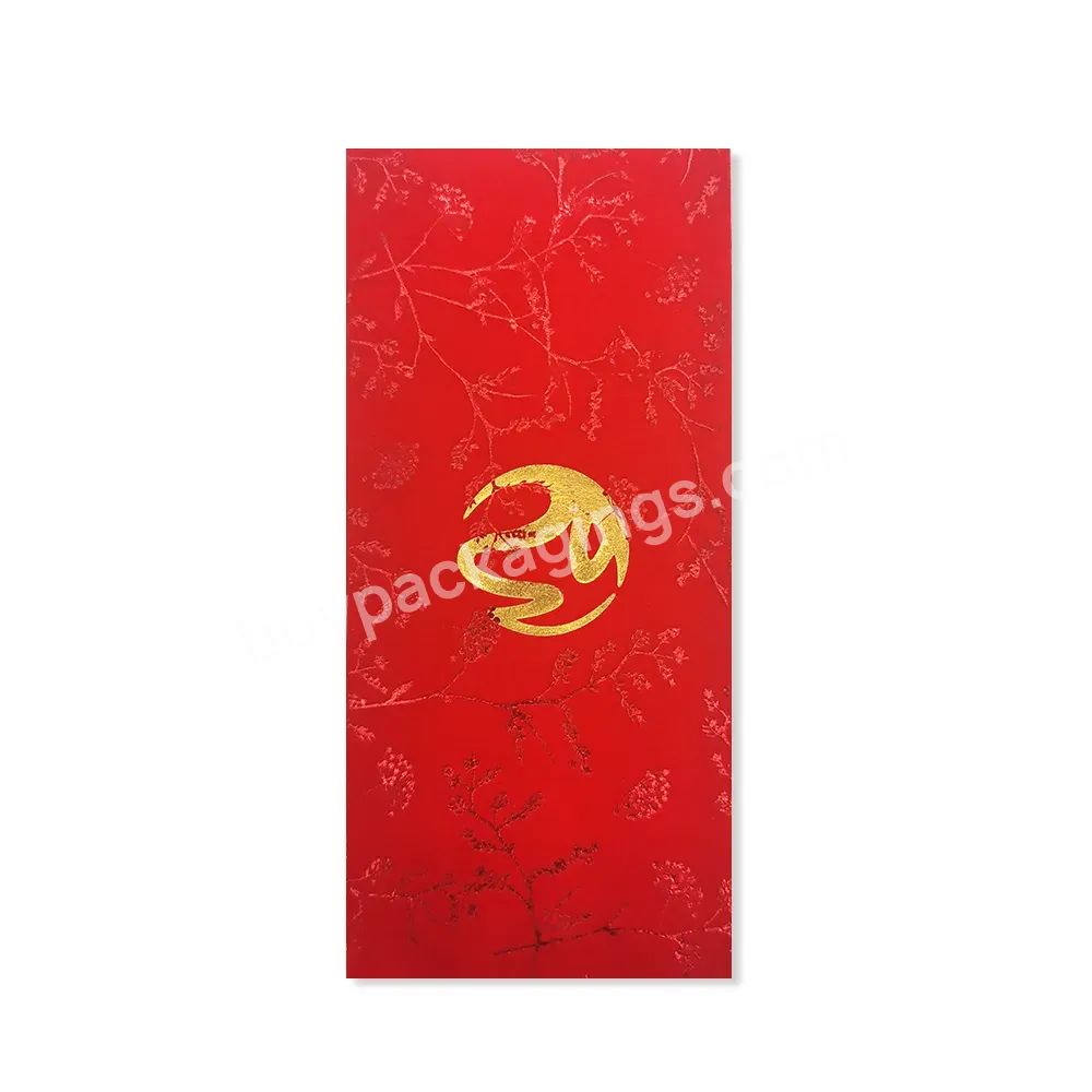 Custom Logo Gold Foil Gift Money Red Paper Envelope Printing Red Pocket Money Envelope For Gift