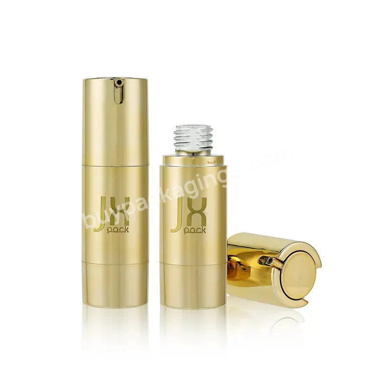 Custom Logo Gold Plastic Airless Lotion Pump Bottle Cosmetic Packaging 15ml 30ml 40ml 50mll Airless Bottle With Pump