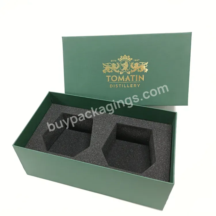 Custom Logo Golden Stamping Special Paper Eva Foam Die Cut Lid And Base Candle Packaging Boxes Christmas Present Candle Gift Box