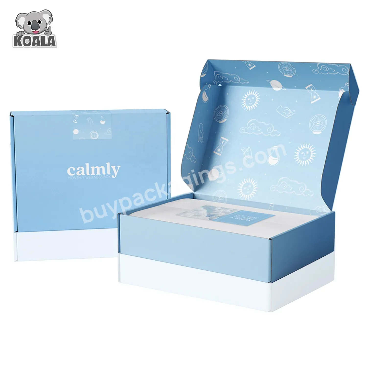 Custom Logo High End Good Price Paperboard Luxury Corrugated Blue Clothing Packaging Box