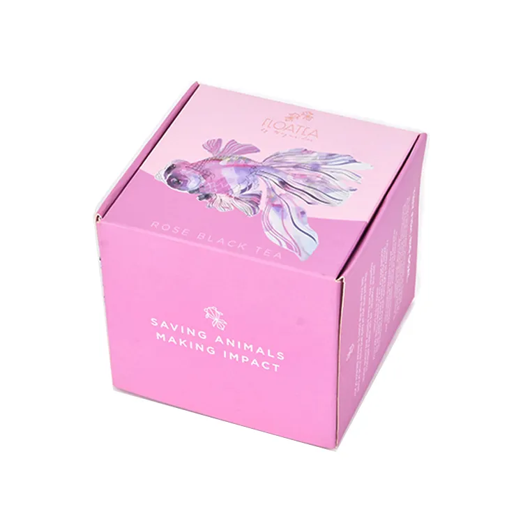 Custom logo High quality printed paper box pink cardboard box cosmetic box