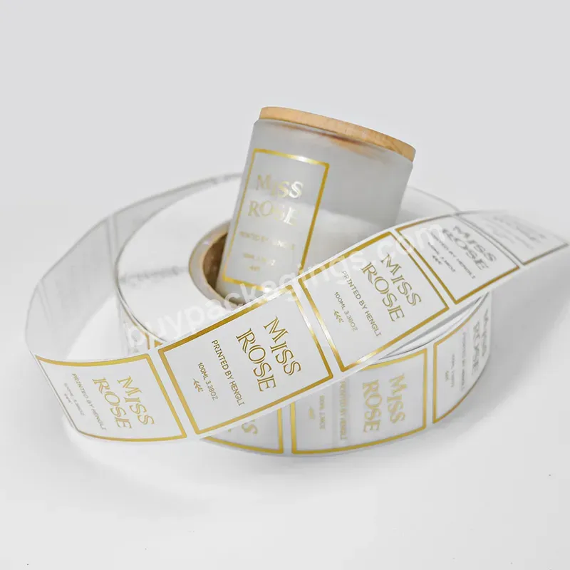 Custom Logo High Quality Printing Luxury Gold Foil Safety Stickers Waterproof Vinyl Adhesive Candle Jar Labels