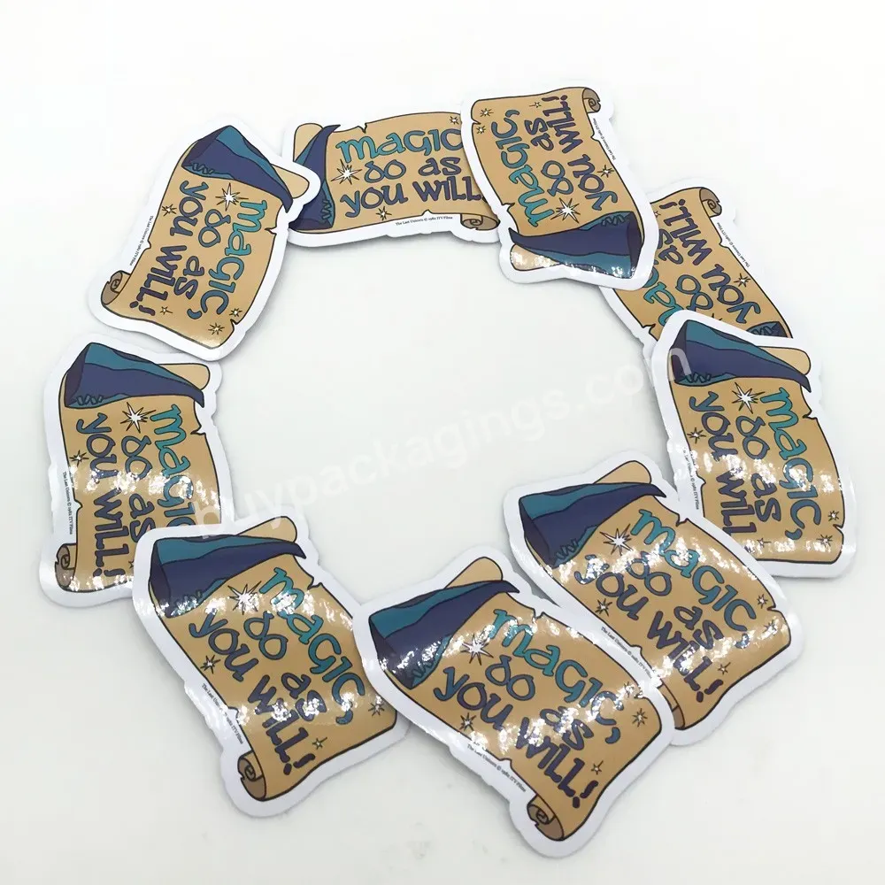 Custom Logo Holographic Waterproof Self-adhesive Label Vinyl Die Cut Cute Stickers