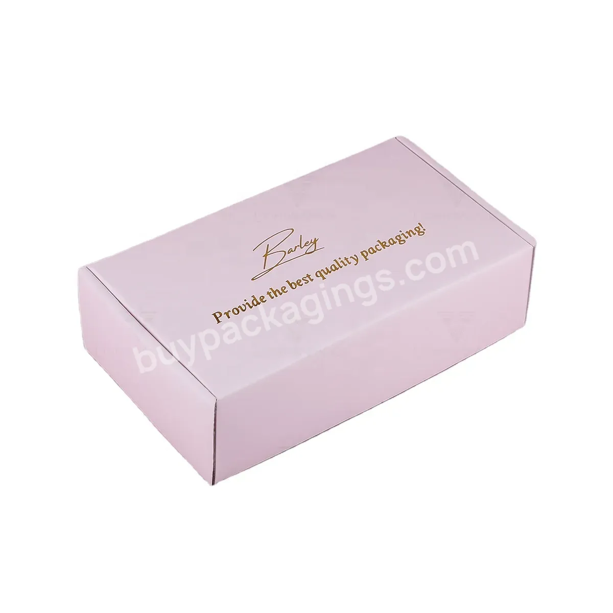 Custom Logo Hot Stamp Printed Corrugated Paper Shipping Box For Lingerie Cosmetics Clothes