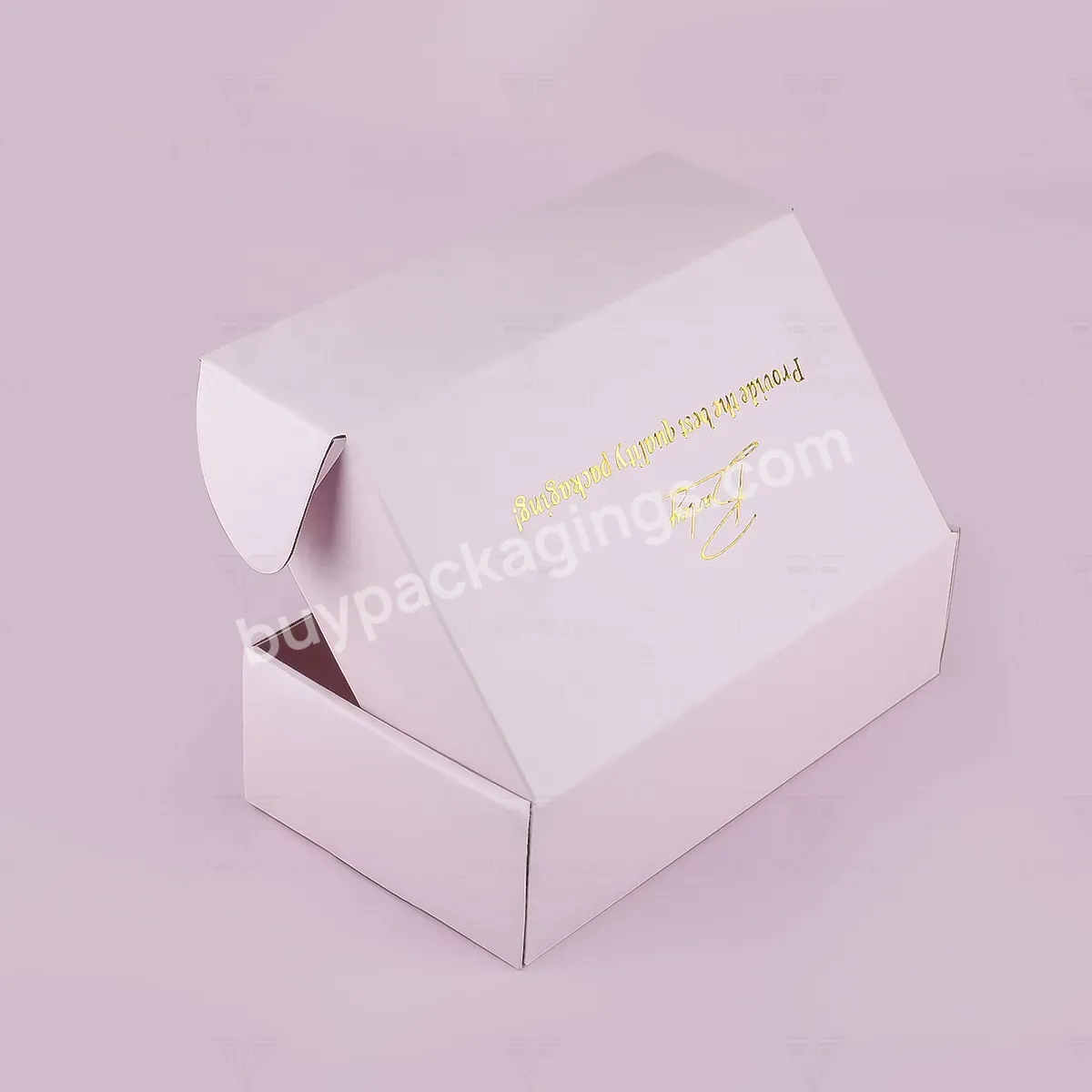 Custom Logo Hot Stamp Printed Corrugated Paper Shipping Box For Lingerie Cosmetics Clothes