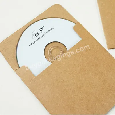 Custom Logo Kraft Paper Cd Sleeves Discs Dvd Packaging Cd Envelope - Buy Dvd Packaging Envelope,Paper Cd Sleeves,Paper Envelope Packaging.