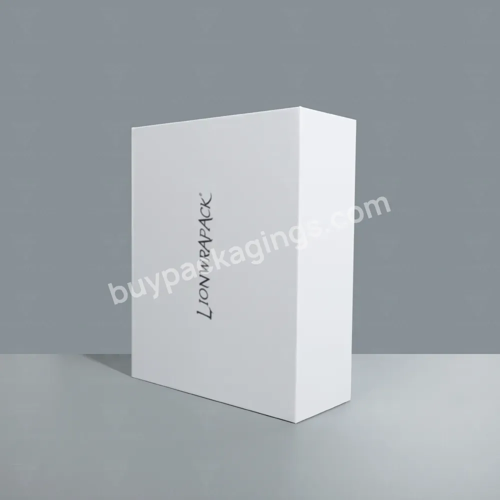 Custom Logo Large Gift Packaging Paper Boxes Magnetic Cardboard Package Wedding White Magnet Gift Folding Box