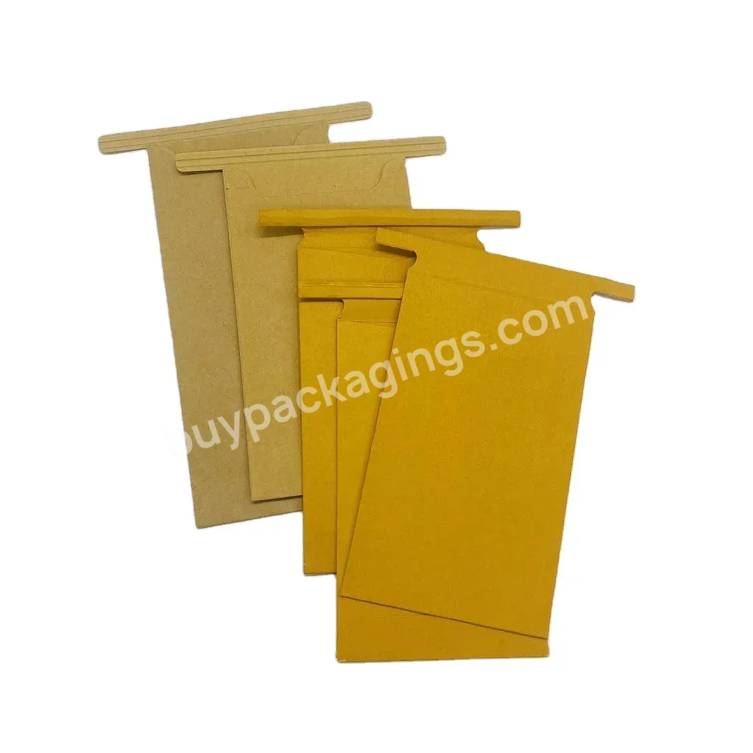 Custom Logo Light Brown Texture Kraft Eco-friendly Natural A4 A5 Documents Powder Packaging Envelope With Tin Twist Tie