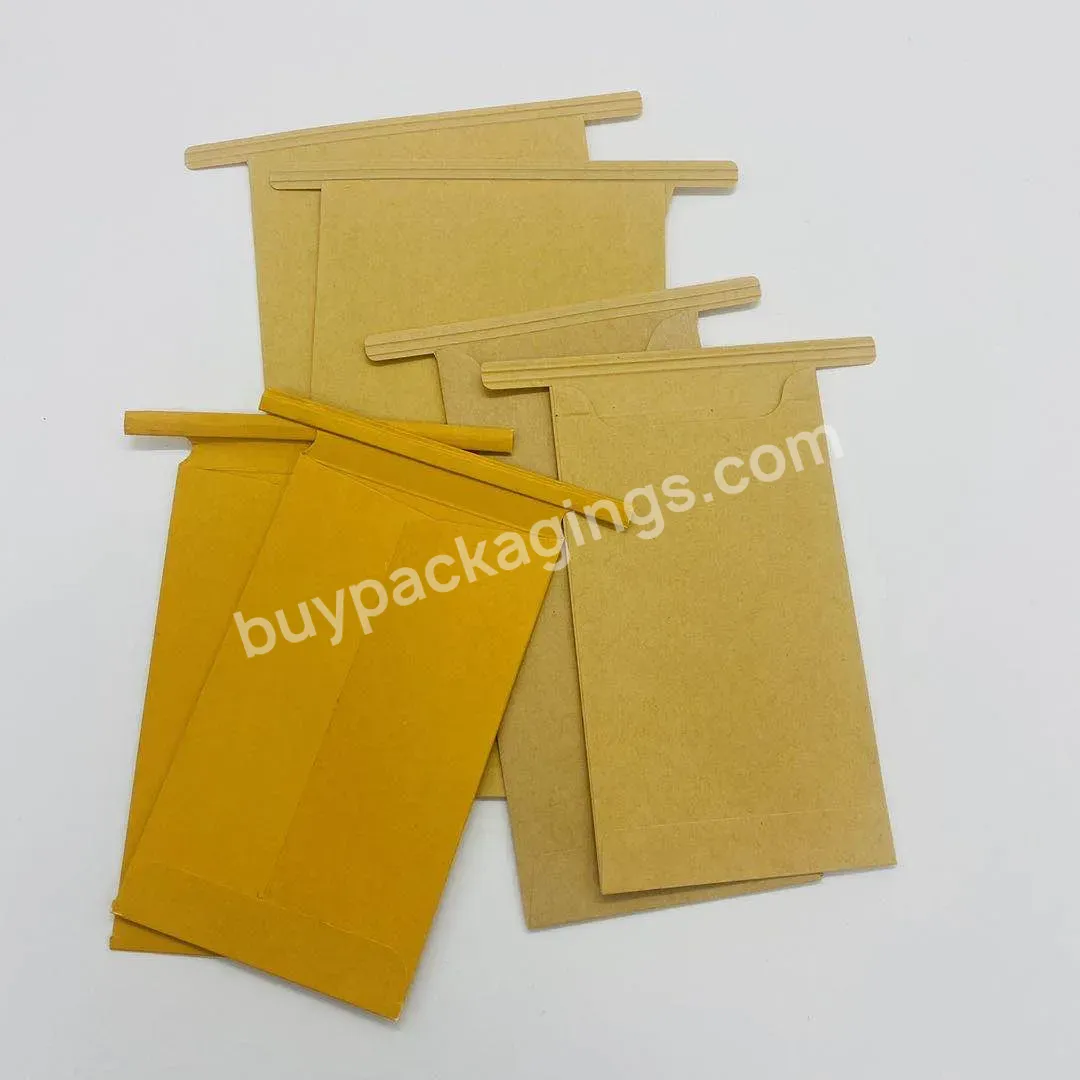 Custom Logo Light Brown Texture Kraft Eco-friendly Natural A4 A5 Documents Powder Packaging Envelope With Tin Twist Tie
